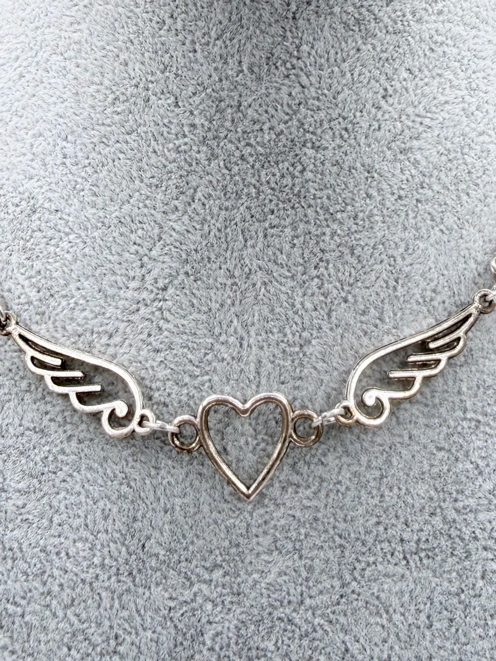 Angel Heart Wing Choker Necklace Y2K Gothic Grunge Indie E Girl Woman’s Jewelry